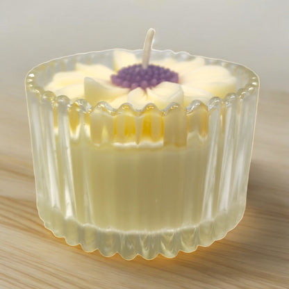 Purple Daisy Candle