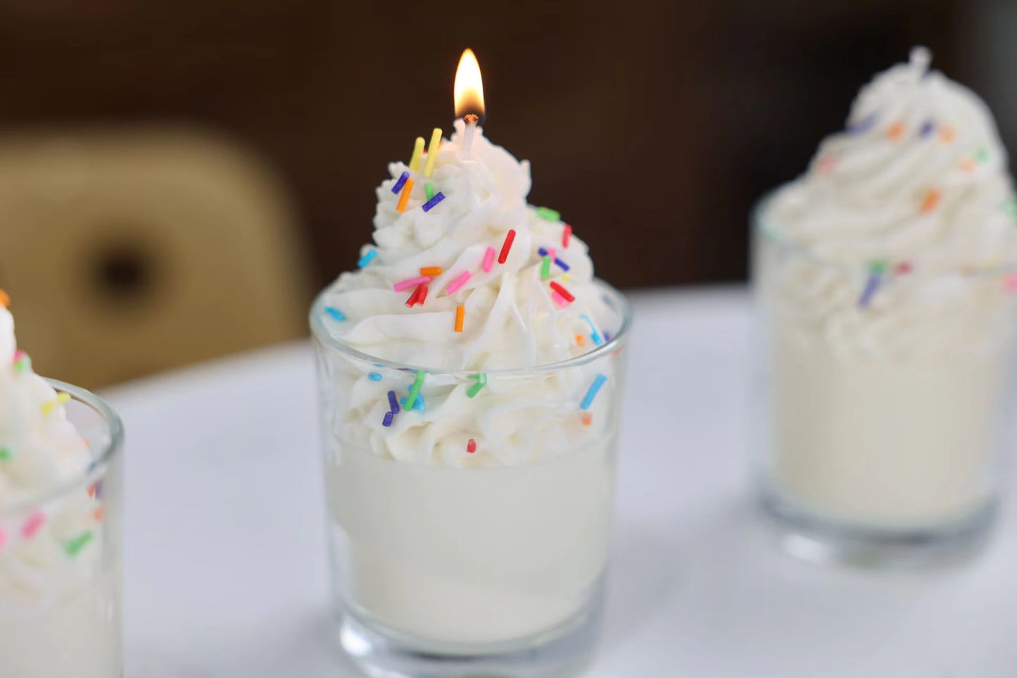 Sprinkle Ice Cream With Cup Candle