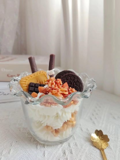 Chocolate yogurt cup candle