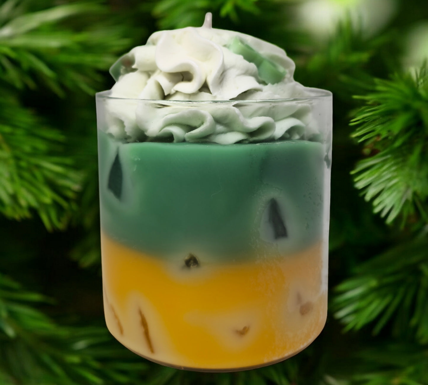 Green-Yellow Cream Shake drink Candle