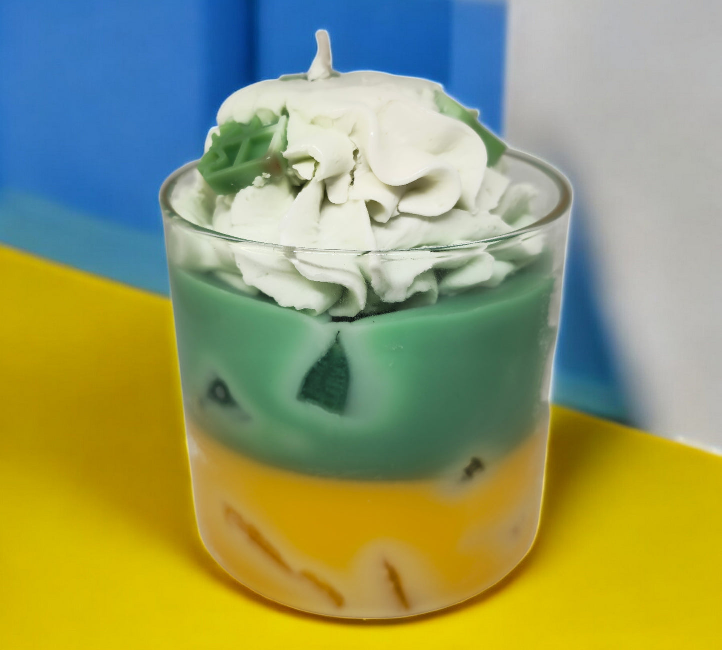 Green-Yellow Cream Shake drink Candle