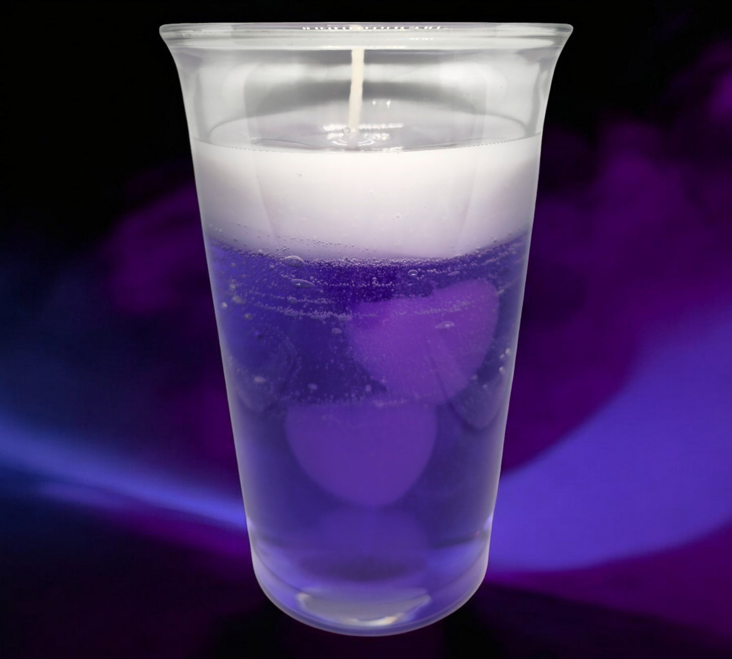 Purple Love Bubble Water Candle