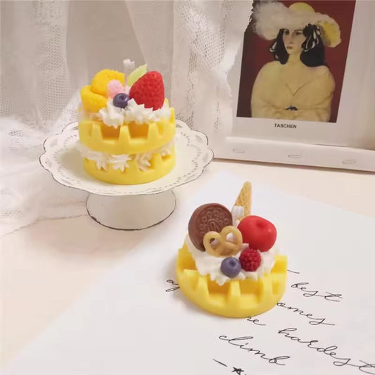 Fruit Waffle Cake Candle