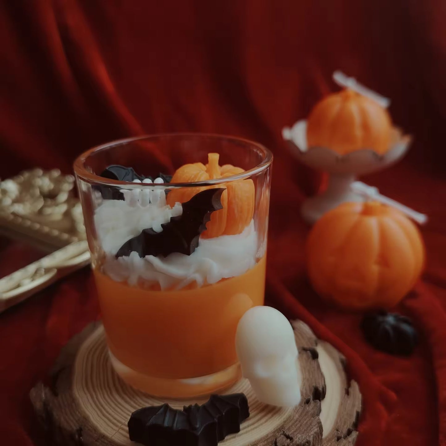 Pumpkin Bat Cup Candle